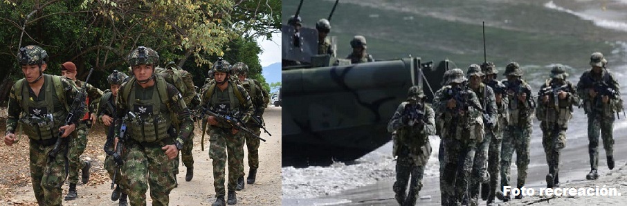 Militares del Ejército colombiano y norteamericano.