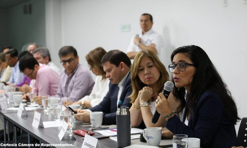 Catalina Ortíz, representante a la Cámara, reunida con el Bloque Parlamentario del Valle.