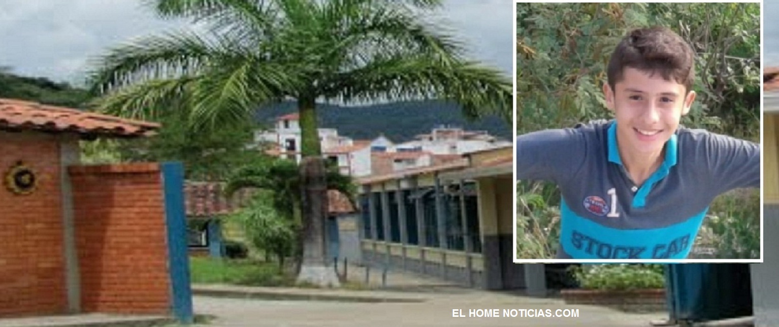Adrian Camilo Rincón, asesinado por su compañero de estudio en este colegio de San Gil, Santander.