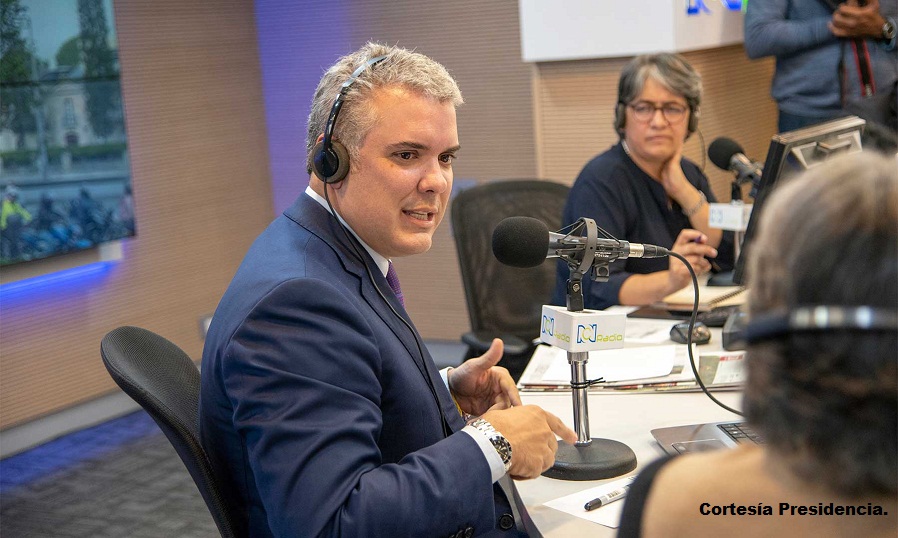 Presidente Iván Duque, durante la entrevista concedida a RCN Radio Noticias.