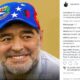 Diego Armando Maradona, el mítico 10 de la Selección Argentina, publicó esta foto acompañada de un mensaje de respaldo a Nicolás Maduro.