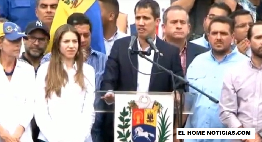 El presidente encargado Juan Guaidó le habló a una multitud que salió a recibirlo al aeropuerto de Caracas.