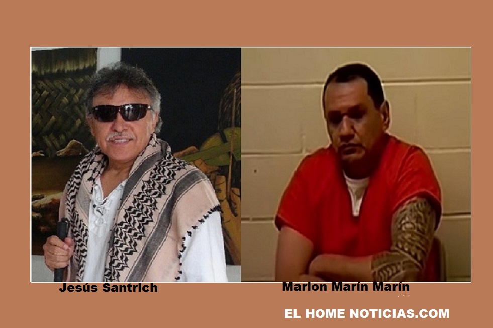 Jesús Santrich y Marlon Marín Marín, este último es el testigo protegido de Estados Unidos, quien reveló supuestos nexos de las Farc con la mafia mexicana.