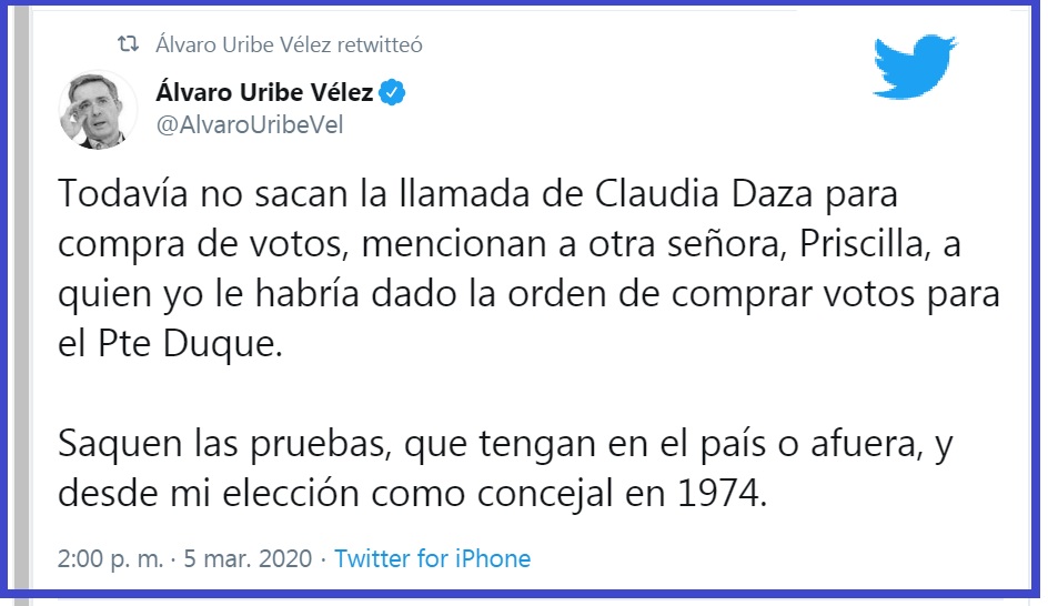 Álvaro uribe Vélez.