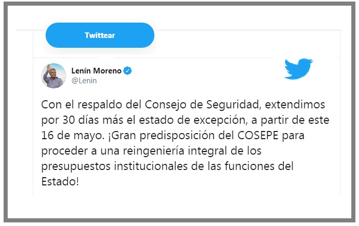 Mensaje de Lenín Moreno.