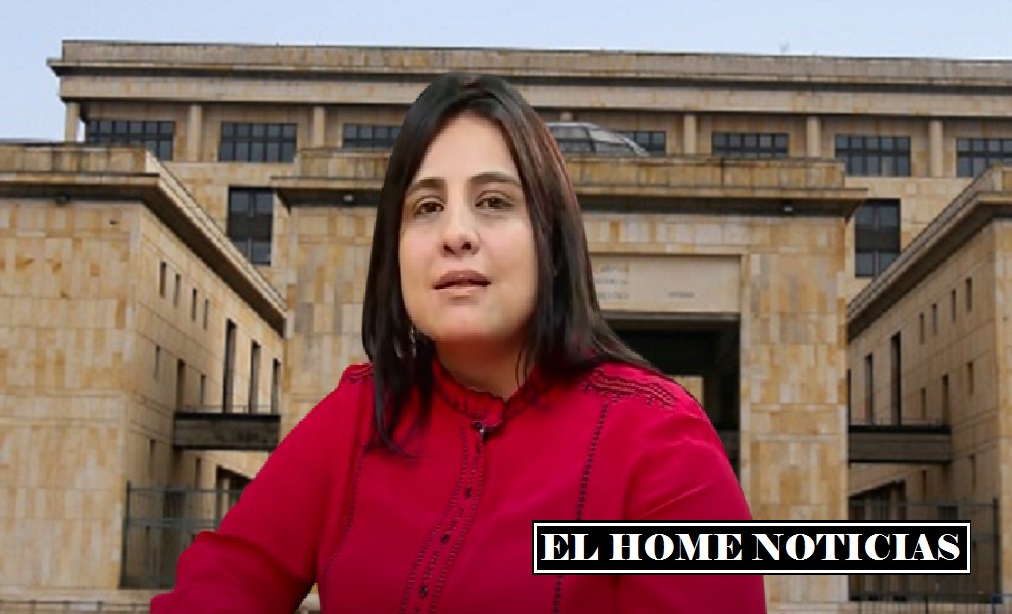 Paola Meneses frente al Palacio de Justicia.
