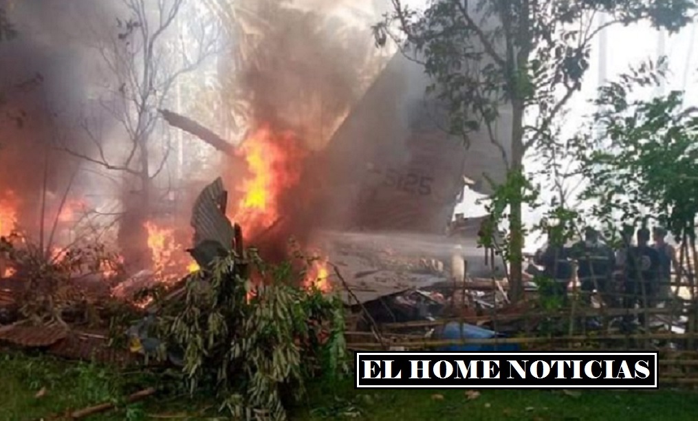 El avión C-130 de Filipinas se incendió al estrellarse cuando realizaba la operación de aterrizaje en la isla de Jolo.
