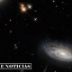 A la derecha está la galaxia espiral UGC 2665: su estructura característica es claramente visible en la imagen.