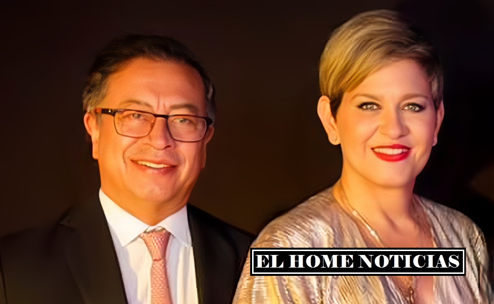 Gustavo Petro y Verónica Alcocer posan juntos. El jefe de Estado afirmó que hace tiempo rompieron la relación matrimonial,