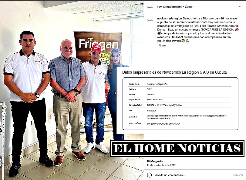 El subintendente Álvaro Galvis Acevedo y el embajador de Perú, Félix Ricardo Américo Antonio Denegri Boza