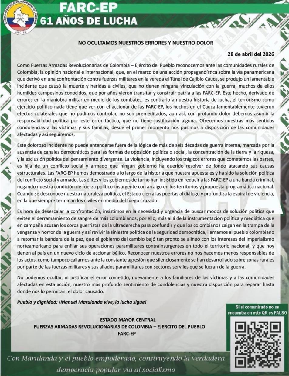 Comunicado de las FARC