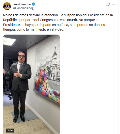 Publicación del abogado Iván Cancino