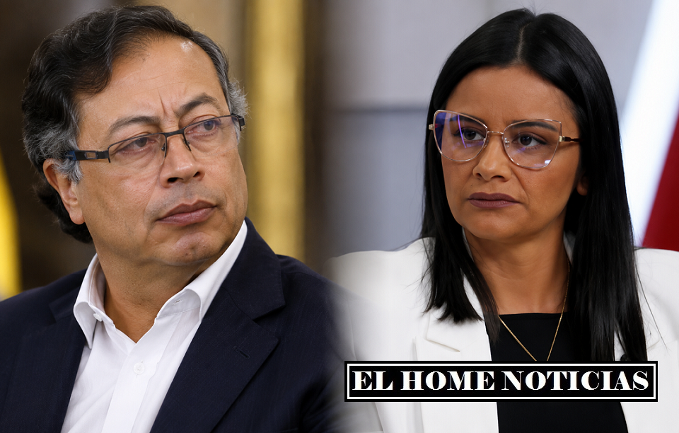 El presidente Gustavo Petro y la exdirectora del DAPRE, Angie Rodríguez.