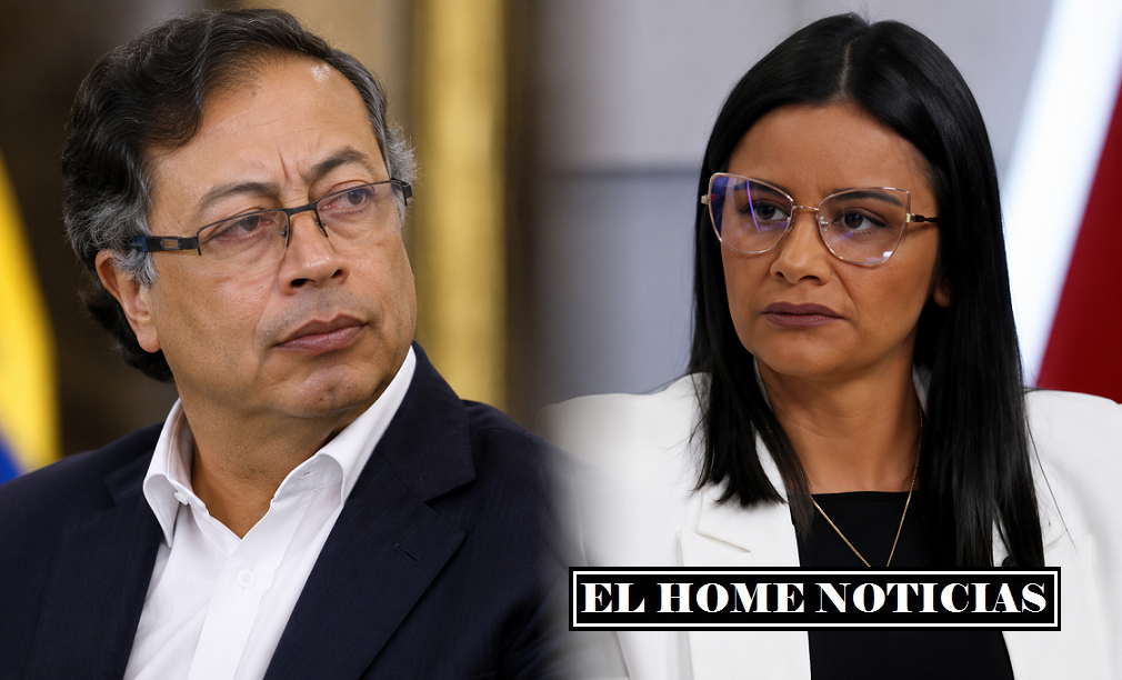 El presidente Gustavo Petro y la exdirectora del DAPRE, Angie Rodríguez.
