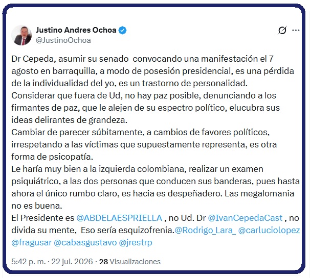 El médico intensivista y escritor Justino Andrés Ochoa Matute