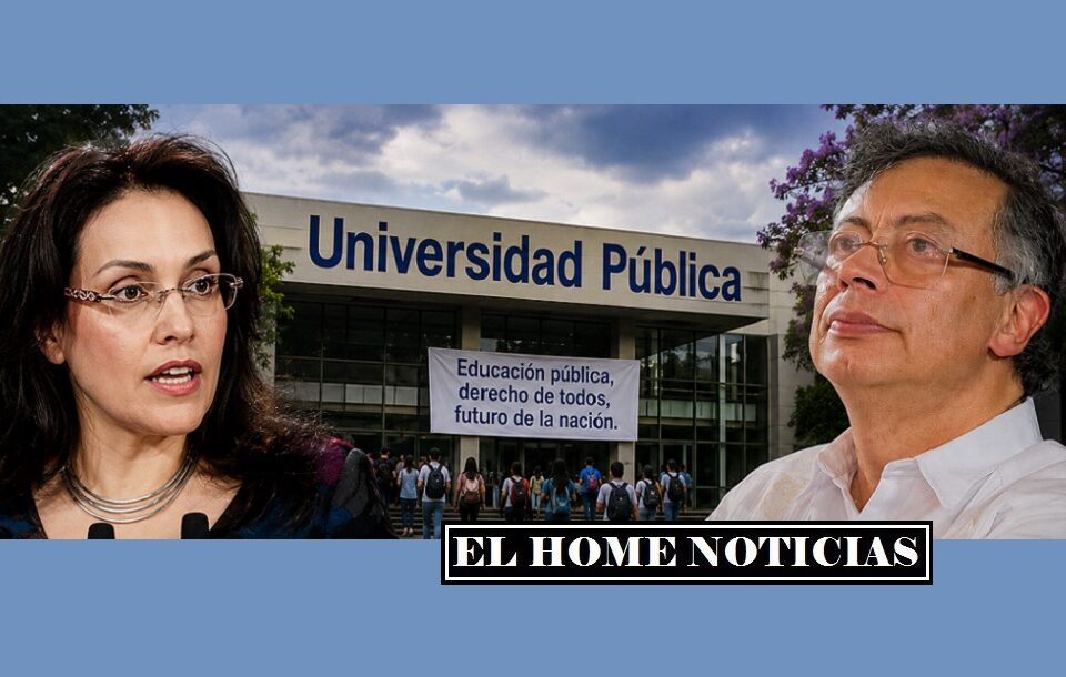 presidente saliente, Gustavo Petro, y la ministra de Educación designada, Viviane Morales.