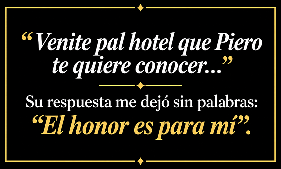 Columna de opinión de Rodrigo Zalabata, un homenaje a PIERO: el privilegio de conocer al hombre detrás del artista.